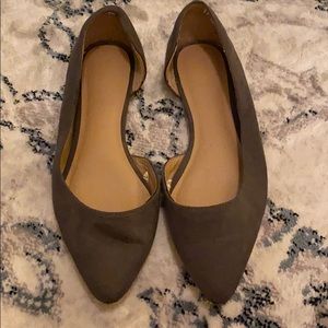 Grey ballet flats with open side